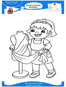 Çocuklar İçin Terzi Boyama Sayfaları 